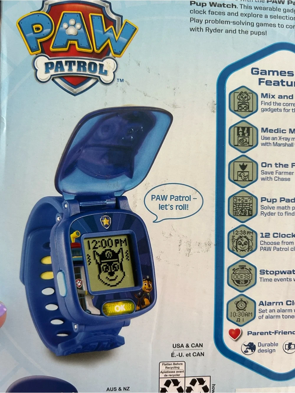Nickelodeon PAW Patrol Learning Pup Watch - Blue with Chase Face